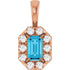 14k-rose--natural-aquamarine-&-1/8-ctw-natural-diamond-halo-style-pendant