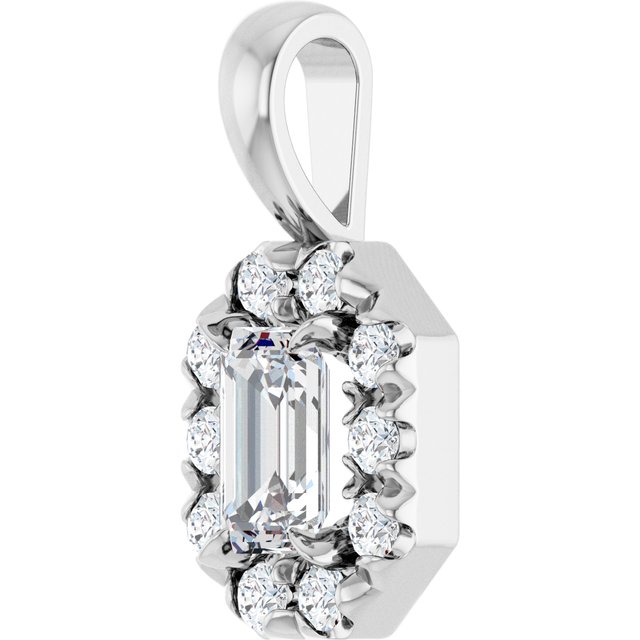 sterling-silver--natural-white-sapphire-&-1/8-ctw-natural-diamond-halo-style-pendant