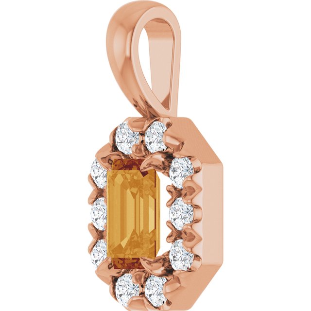 14k-rose--natural-citrine-&-1/8-ctw-natural-diamond-halo-style-pendant