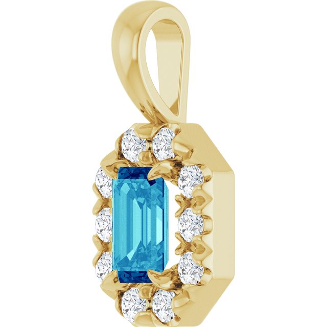 14k-yellow--natural-blue-zircon-&-1/8-ctw-natural-diamond-halo-style-pendant