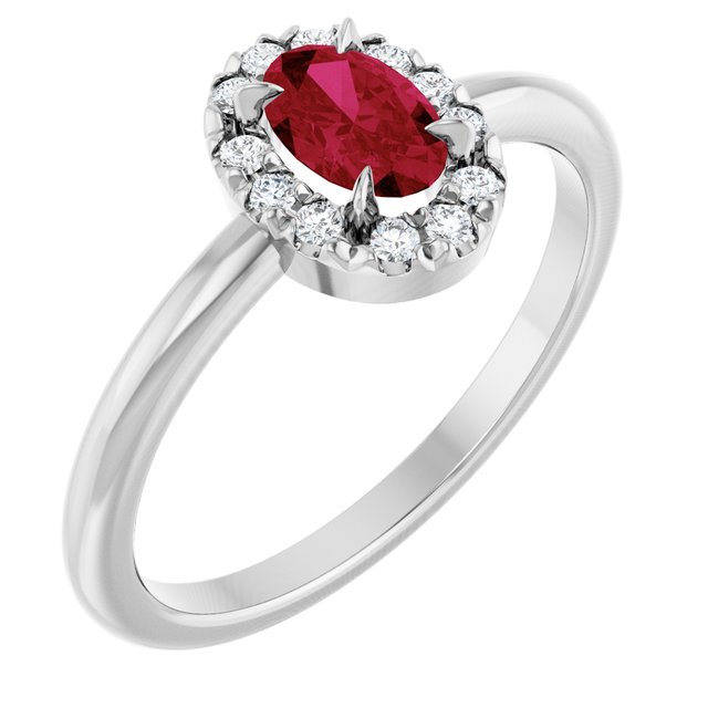 14k-white-lab-grown-ruby-&-1/10-ctw-natural-diamond-french-set-halo-style-ring