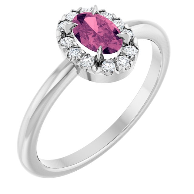 14k-white-natural-pink-tourmaline-&-1/10-ctw-natural-diamond-french-set-halo-style-ring