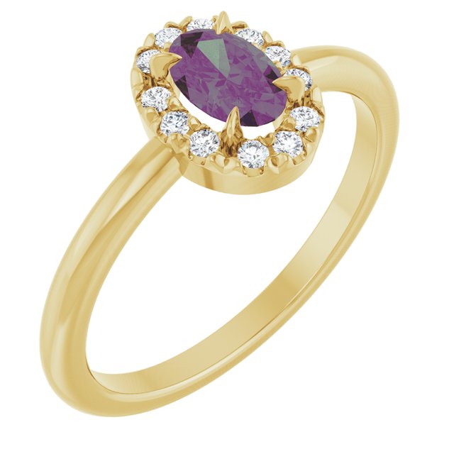 14k-yellow-lab-grown-alexandrite-&-1/10-ctw-natural-diamond-french-set-halo-style-ring