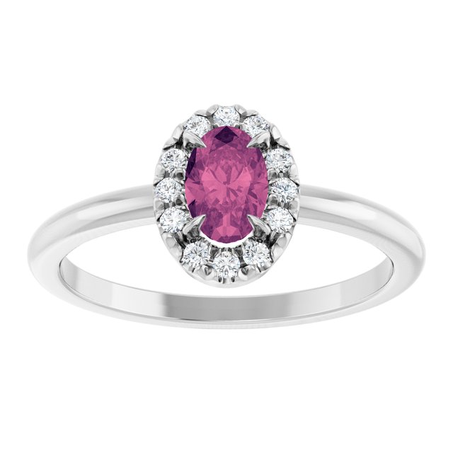 14k-white-natural-pink-tourmaline-&-1/10-ctw-natural-diamond-french-set-halo-style-ring