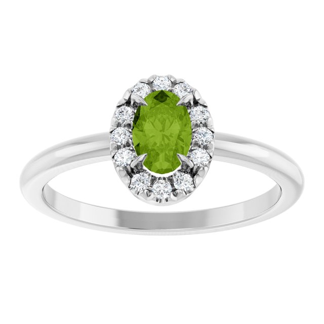 14k-white-natural-peridot-&-1/10-ctw-natural-diamond-french-set-halo-style-ring