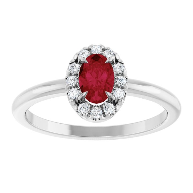 14k-white-lab-grown-ruby-&-1/10-ctw-natural-diamond-french-set-halo-style-ring