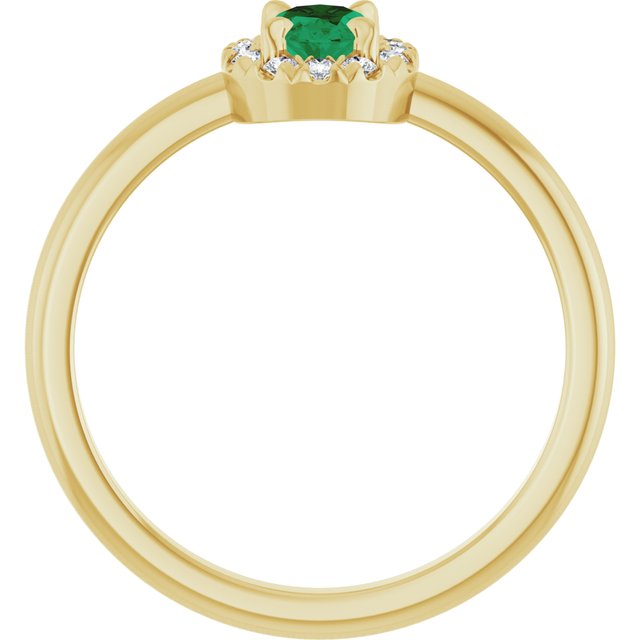 14k-yellow-natural-emerald-&-1/10-ctw-natural-diamond-french-set-halo-style-ring