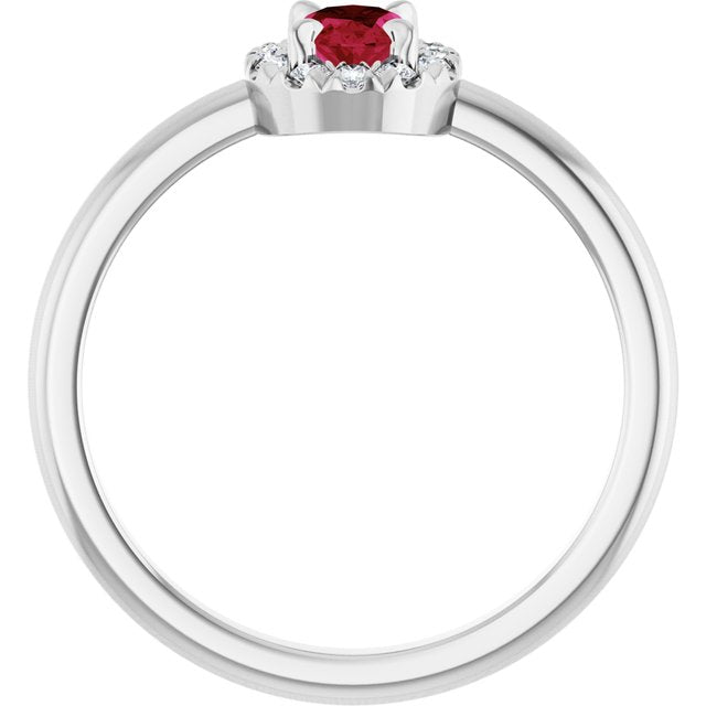 14k-white-lab-grown-ruby-&-1/10-ctw-natural-diamond-french-set-halo-style-ring