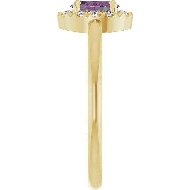 14k-yellow-lab-grown-alexandrite-&-1/10-ctw-natural-diamond-french-set-halo-style-ring