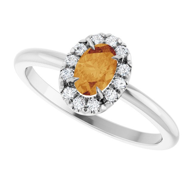 14k-white-natural-citrine-&-1/10-ctw-natural-diamond-french-set-halo-style-ring