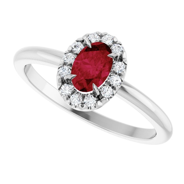 14k-white-lab-grown-ruby-&-1/10-ctw-natural-diamond-french-set-halo-style-ring