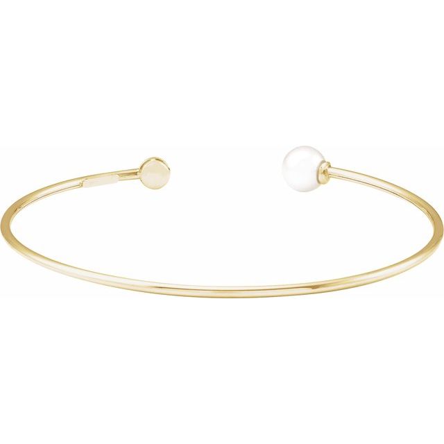 14k-yellow-cultured-white-freshwater-pearl-&-.03-ct-natural-diamond-cuff-7"-bracelet