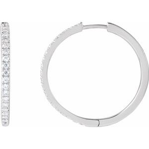 1/5 ct Lab-Grown Diamond Hoop Earrings