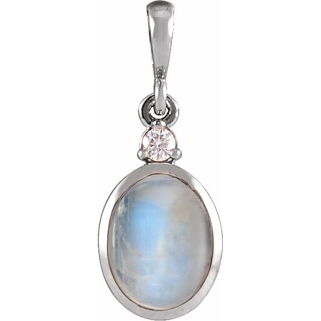14k-white--natural-rainbow-moonstone-&-.015-ct-natural-diamond-pendant