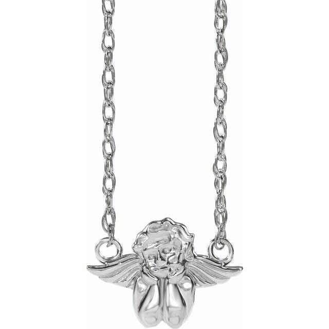 14k-white-cherub-16"-necklace