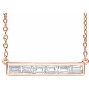3/8 ct Lab-Grown Diamond Lab-Grown Bar Necklace