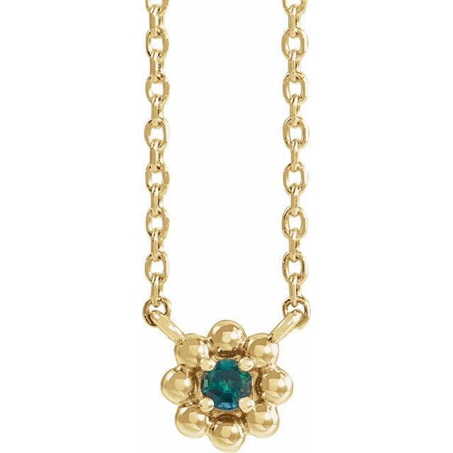 14k-yellow-lab-grown-alexandrite-beaded-youth-16"-necklace