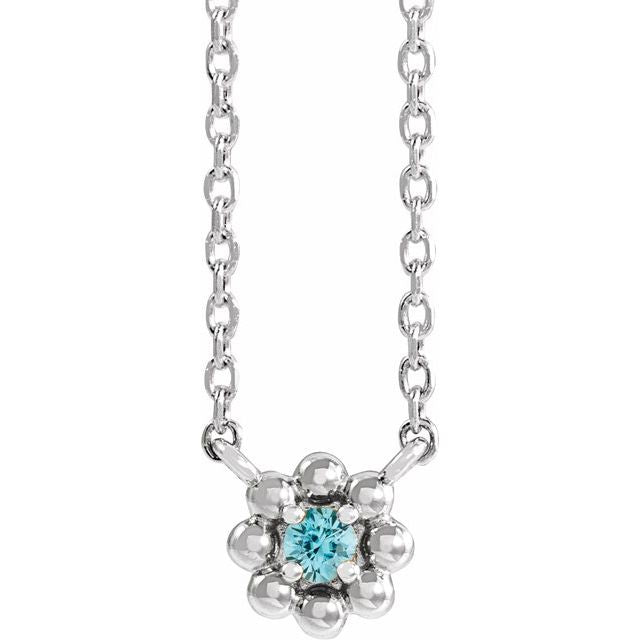 sterling-silver-natural-blue-zircon-beaded-youth-16"-necklace