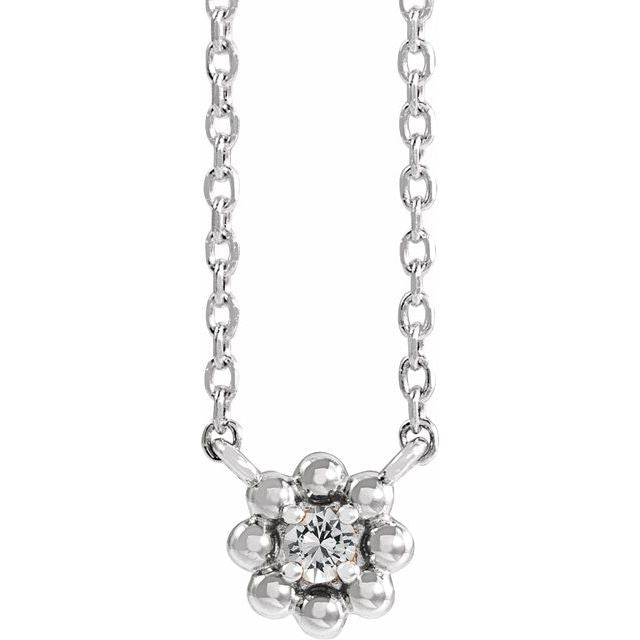 sterling-silver-.03-ctw-natural-diamond-beaded-youth-16"-necklace