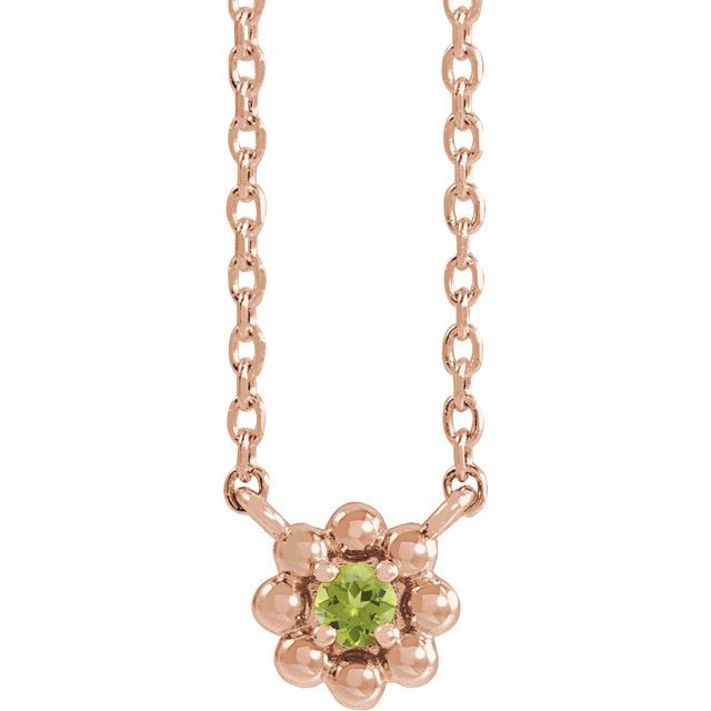 14k-rose-natural-peridot-beaded-youth-16"-necklace
