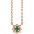 14k-rose-natural-emerald-beaded-youth-16"-necklace