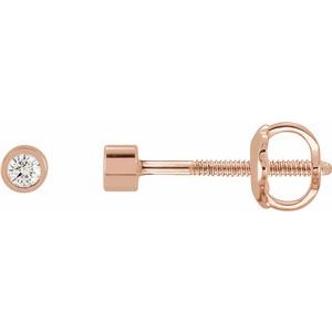 0.02 ct Diamond Round Micro Bezel-Set Stud Earrings