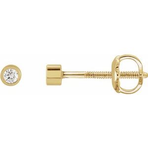 0.02 ct Diamond Round Micro Bezel-Set Stud Earrings
