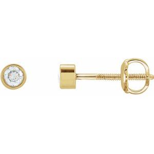0.02 ct Diamond Round Micro Bezel-Set Stud Earrings