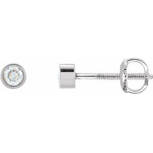 0.02 ct Diamond Round Micro Bezel-Set Stud Earrings