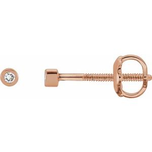 0.02 ct Diamond Round Micro Bezel-Set Stud Earrings