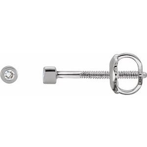 0.02 ct Diamond Round Micro Bezel-Set Stud Earrings