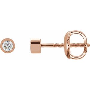 0.02 ct Diamond Round Micro Bezel-Set Stud Earrings