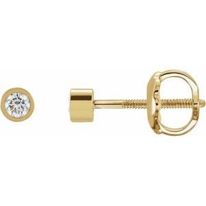 0.02 ct Diamond Round Micro Bezel-Set Stud Earrings