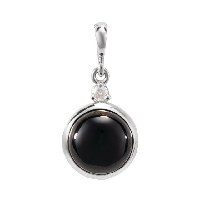 14k-white--natural-black-onyx-&-.03-ct-natural-diamond-cabochon-pendant