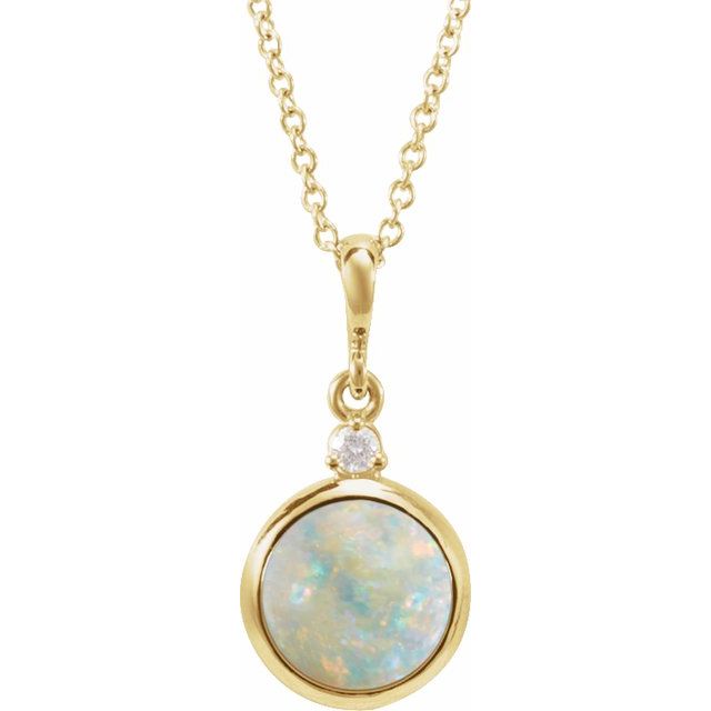 14k-yellow--natural-white-opal-&-.03-ct-natural-diamond-cabochon-16-18"-necklace