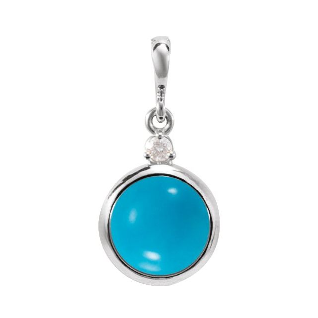 14k-white--natural-turquoise-&-.03-ct-natural-diamond-pendant
