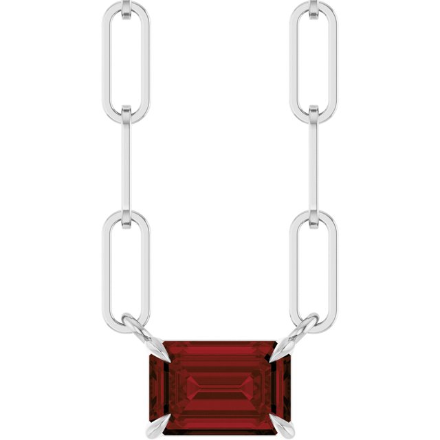 14k-white--natural-mozambique-garnet-solitaire-18"-necklace