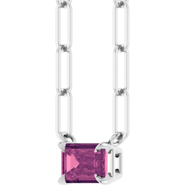 sterling-silver--natural-pink-tourmaline-solitaire-18"-necklace