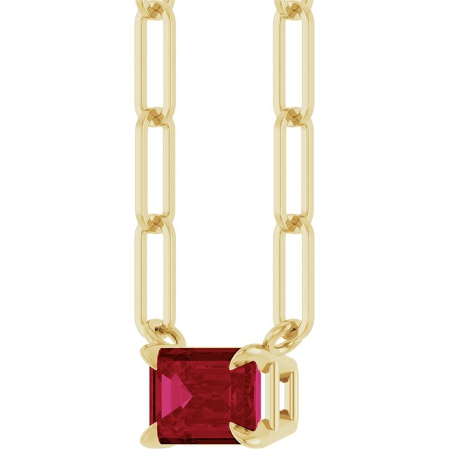 14k-yellow--natural-ruby-solitaire-16"-necklace