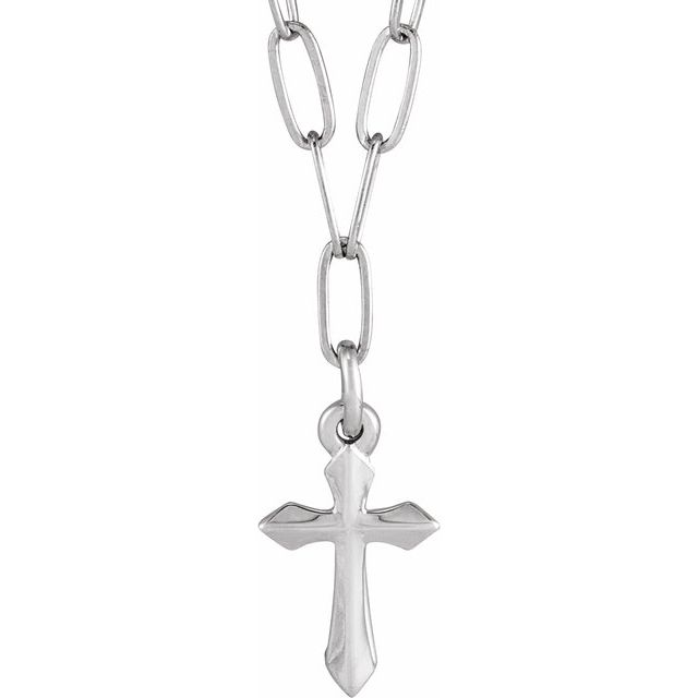 14k-white-cross-link-18"-necklace