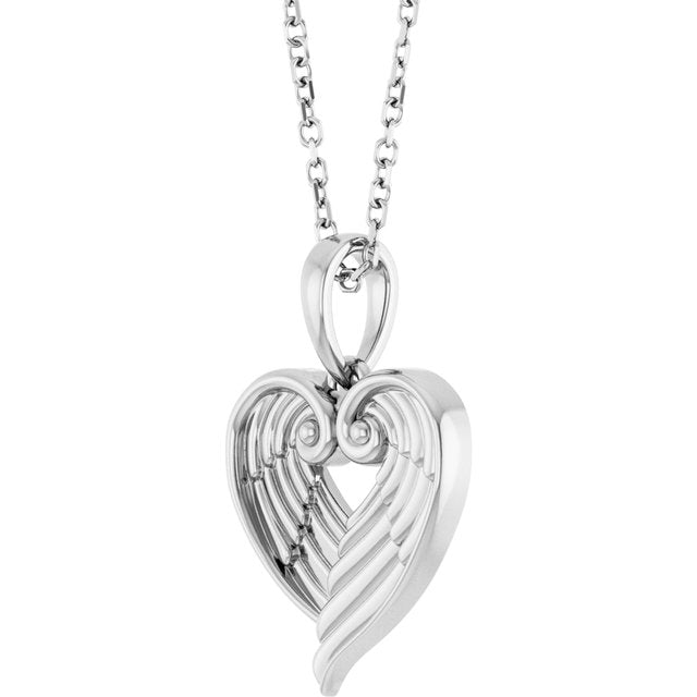14k-white-angel-wing-heart-16-18"-necklace