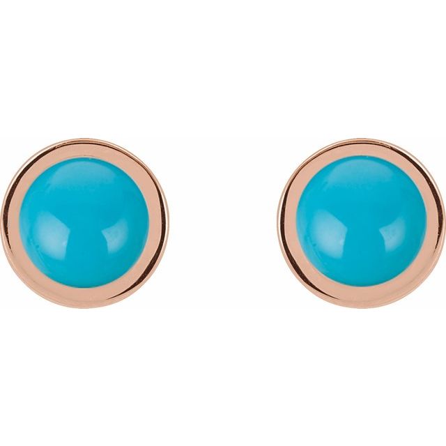 14k-rose-cabochon-natural-turquoise-bezel-set-solitaire-earrings