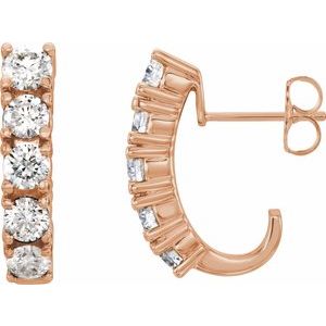 1 1/2 ct Diamond Lab Grown J-Hoop Earrings