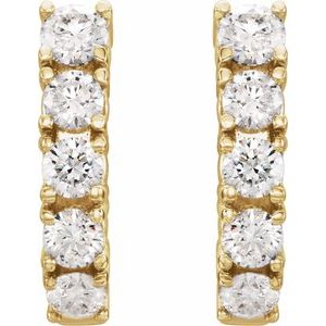 1 1/2 ct Diamond Lab Grown J-Hoop Earrings