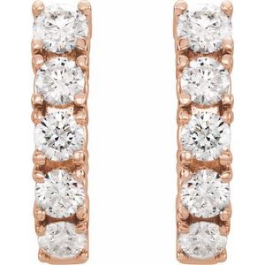 1 1/2 ct Diamond Lab Grown J-Hoop Earrings