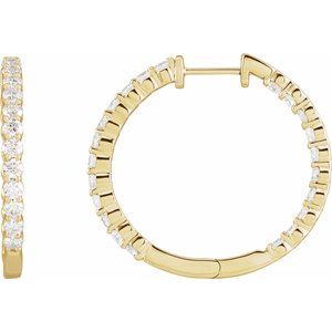 1 ct Diamond Inside-Outside Hoop Earrings