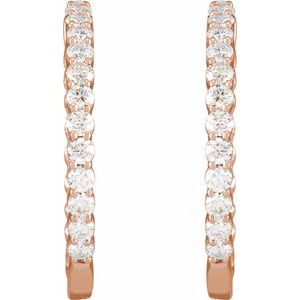 1 ct Diamond Inside-Outside Hoop Earrings