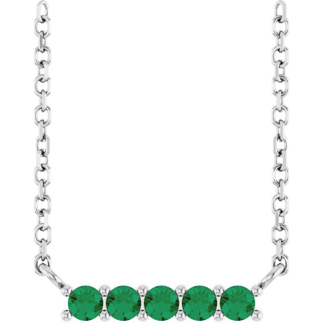 14k-white-lab-grown-emerald-bar-16"-necklace