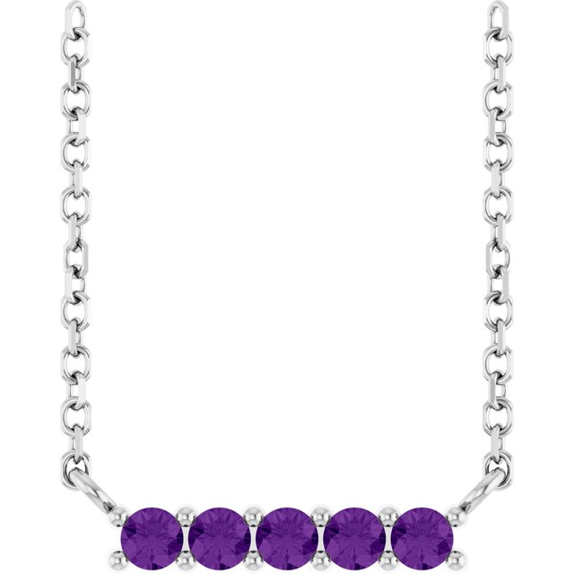 14k-white-natural-amethyst-bar-16"-necklace