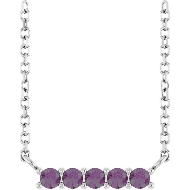 14k-white-natural-alexandrite-bar-16"-necklace